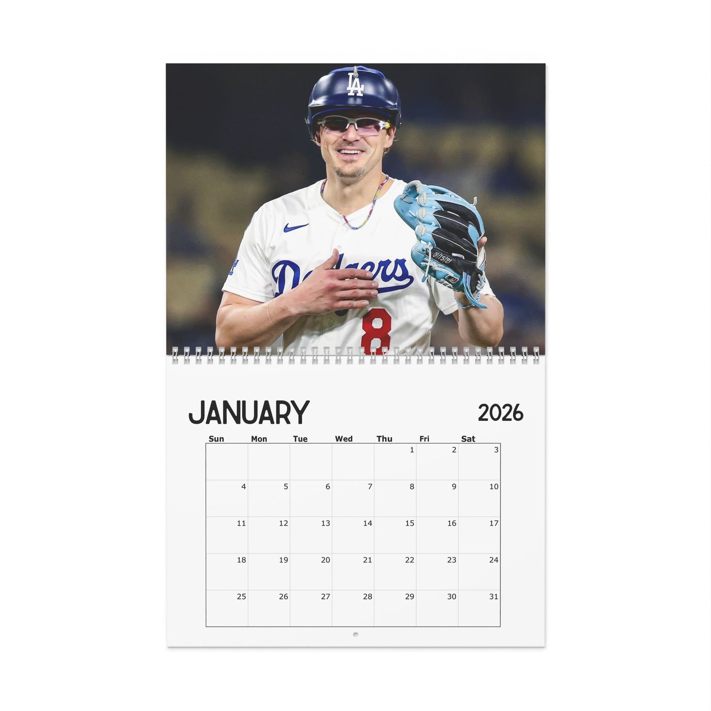 Kiké Hernández 2026 Wall Calendar | LA Dodgers Baseball Fan Essential