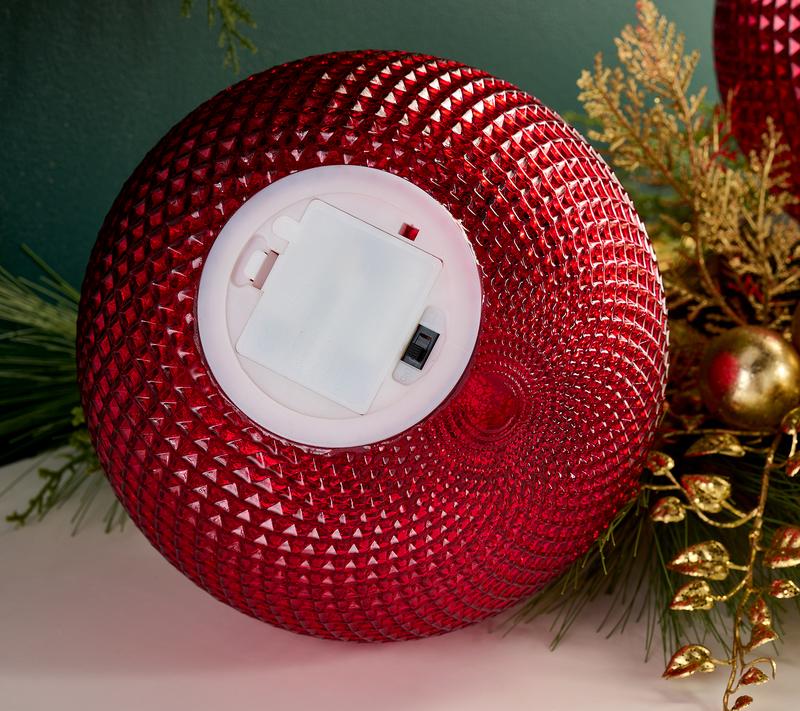 🎅Set of (2) 6" Diamond Glass Tabletop Ornaments by Valerie🔔🎁