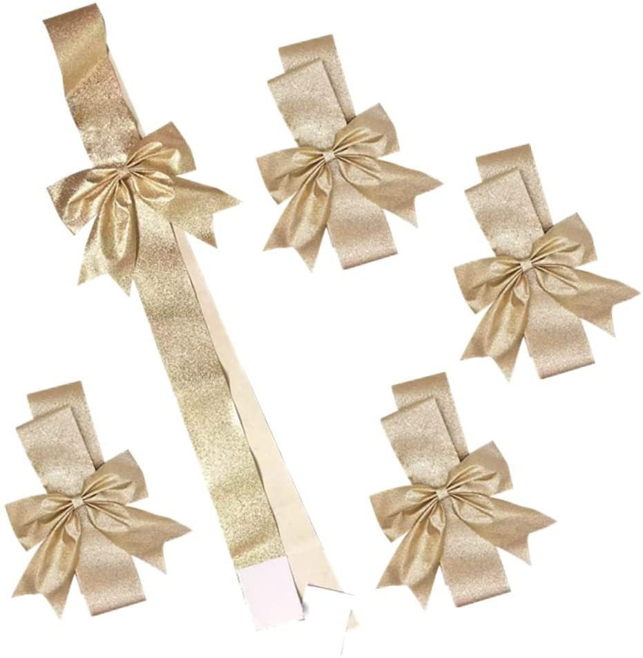 Red Christmas Cabinet Ribbons Bows Large Red Bow Christmas Door Kitchen Cabinet Ribbon Bows Locker for Xmas Holidays Party Decorations Supplies