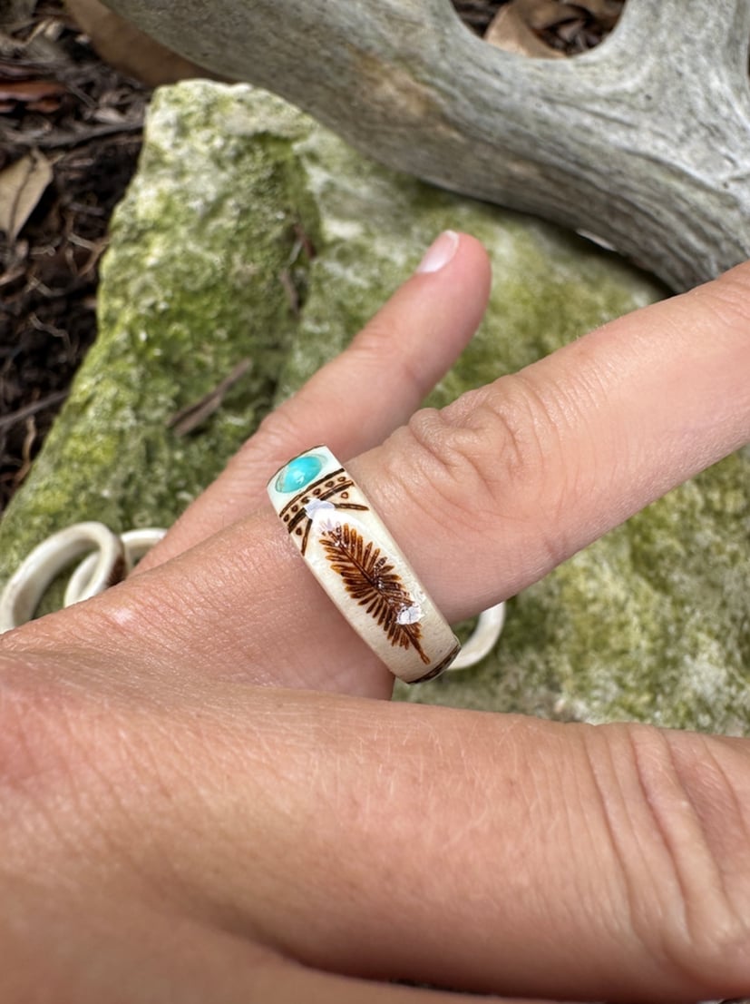 🔥🔥LAST DAY 49% OFF💍Hand Carved Antler Ring 🌏Made From Natural Shed Antlers