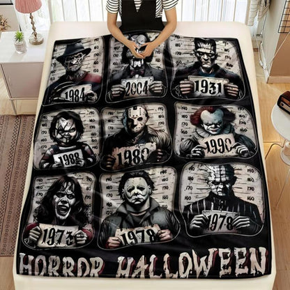 Soft Funny Throw Blanket Horror Icons Flannel Fleece