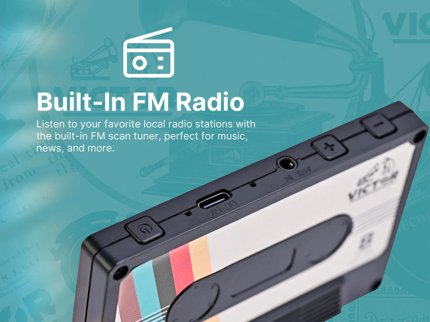 Victor Cassette Tape Bluetooth Speaker