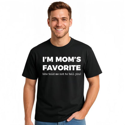 Cotton Funny Moms Favorite Son Daughter I'm Mom's Favorite T-Shirt Golf Gift for Men and Women Summer Wear