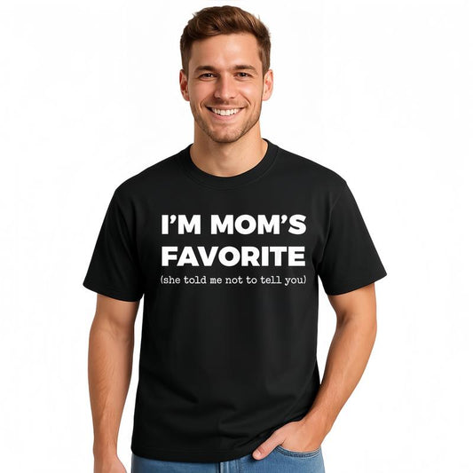 Cotton Funny Moms Favorite Son Daughter I'm Mom's Favorite T-Shirt Golf Gift for Men and Women Summer Wear