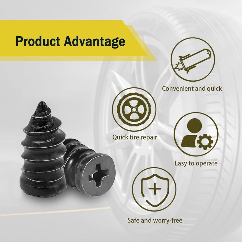 60PCS Tire Repair Rubber Nails Kit with 2 Sizes for Car/Motorcycle/Truck/Tractor🚗🏍️🚚🚜