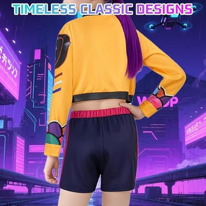 Halloween Demon Costumes Pop Singer Embroidery Coat Top Shorts Costume Dance Stage Outfit Set