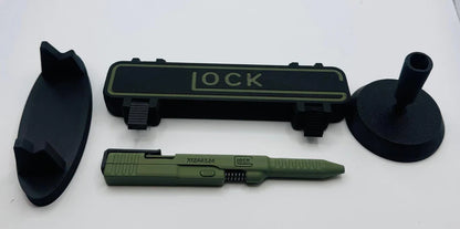 Glock-Inspired Green G2 Pilot Pen – 3D Printed Novelty Handgun-Themed Pen with Functional Ink Refill, Unique Gift for Tactical Gear Fans