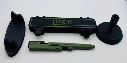 Glock-Inspired Green G2 Pilot Pen – 3D Printed Novelty Handgun-Themed Pen with Functional Ink Refill, Unique Gift for Tactical Gear Fans