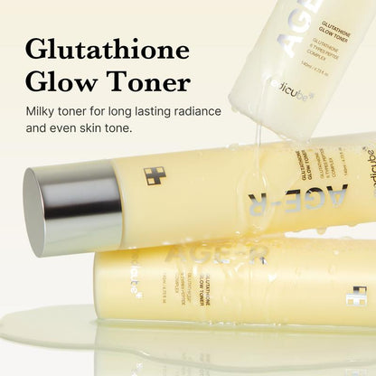 Clear & Glow on a Budget SET | Glutathione Glow Milky Toner, Vita C Toner Pads, Vita C Capsule Cream, Kojic Acid Turmeric Gel Mask
