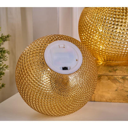 🎅Set of (2) 6" Diamond Glass Tabletop Ornaments by Valerie🔔🎁