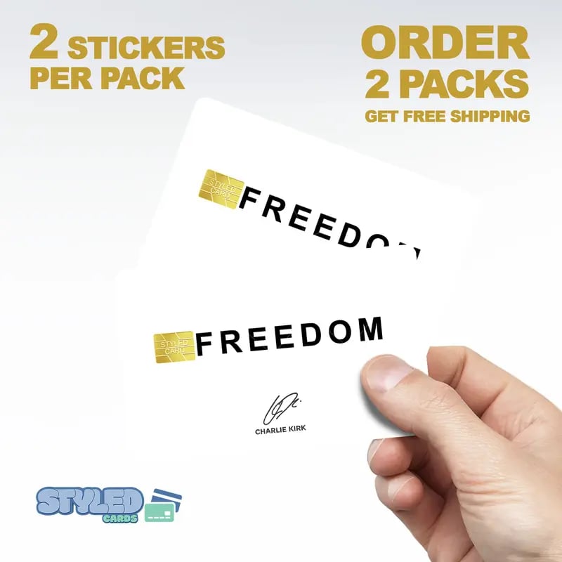 Charlie kirk debit card stickers