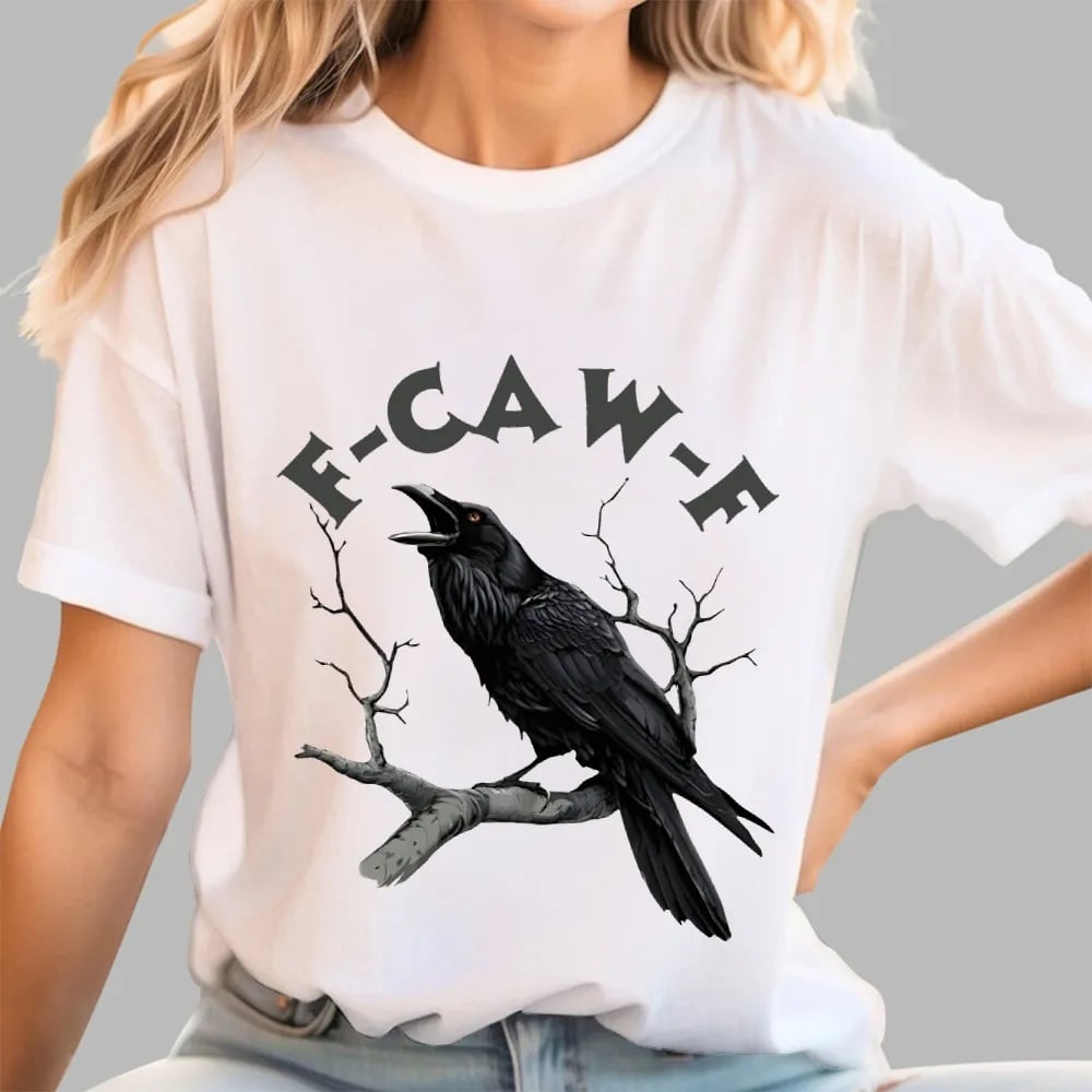 Humorous Crow Graphic T-Shirt – Say It With a Caw!