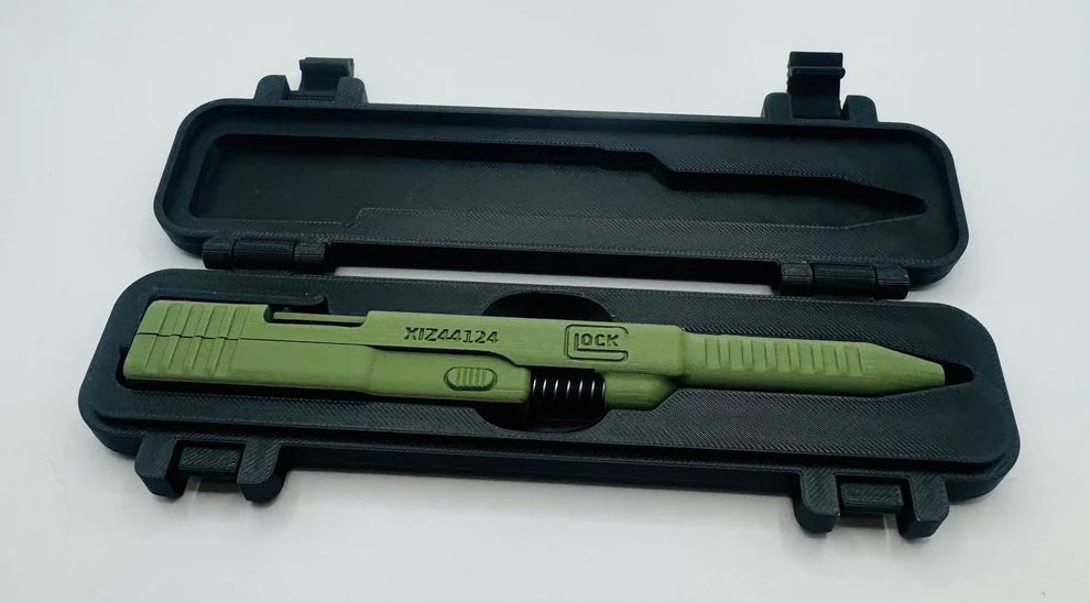 Glock-Inspired Green G2 Pilot Pen – 3D Printed Novelty Handgun-Themed Pen with Functional Ink Refill, Unique Gift for Tactical Gear Fans
