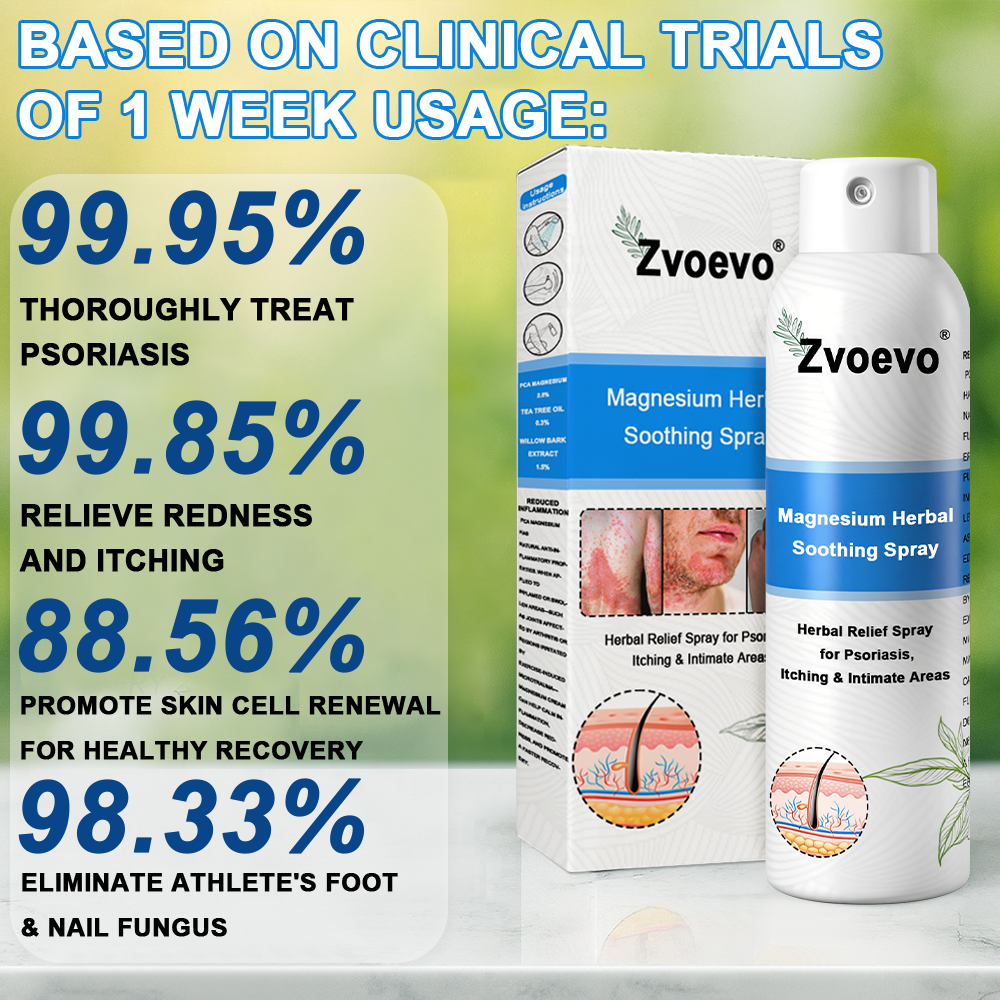 -50%OFF(🌲Early Christmas Sale🎁) Zvoevo® Magnesium Herbal Psoriasis Spray 👨‍⚕️ FDA Approved (Relieves psoriasis and eczema, improves bacterial infections in the genital area, hidradenitis suppurativa)