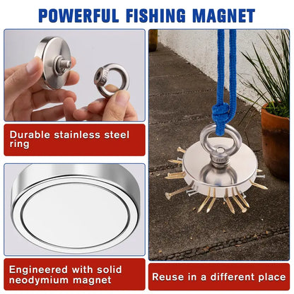 Fishing Magnet 350 LBS Pulling Force Heavy Duty Rare Earth Magnet