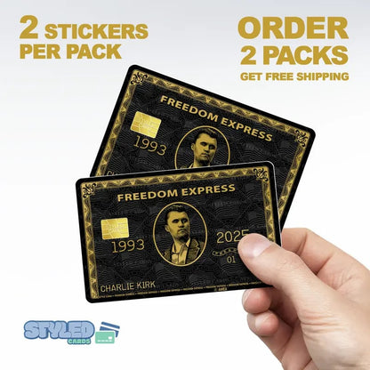 Charlie kirk debit card stickers