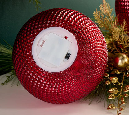 🎅Set of (2) 6" Diamond Glass Tabletop Ornaments by Valerie🔔🎁