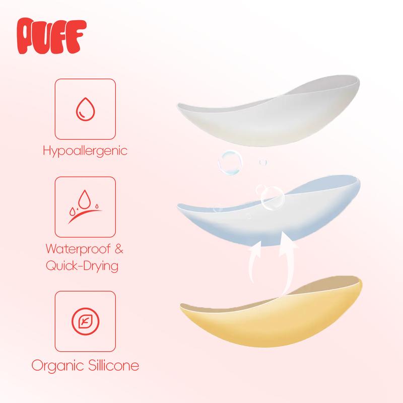 Puff #1 Push-up Sticky Bra – Waterproof & Sweat-proof, Portable, Reusable, Washable, Essential for Travel Women's Wear with Storage Board & Replaceable Adhesive Pads