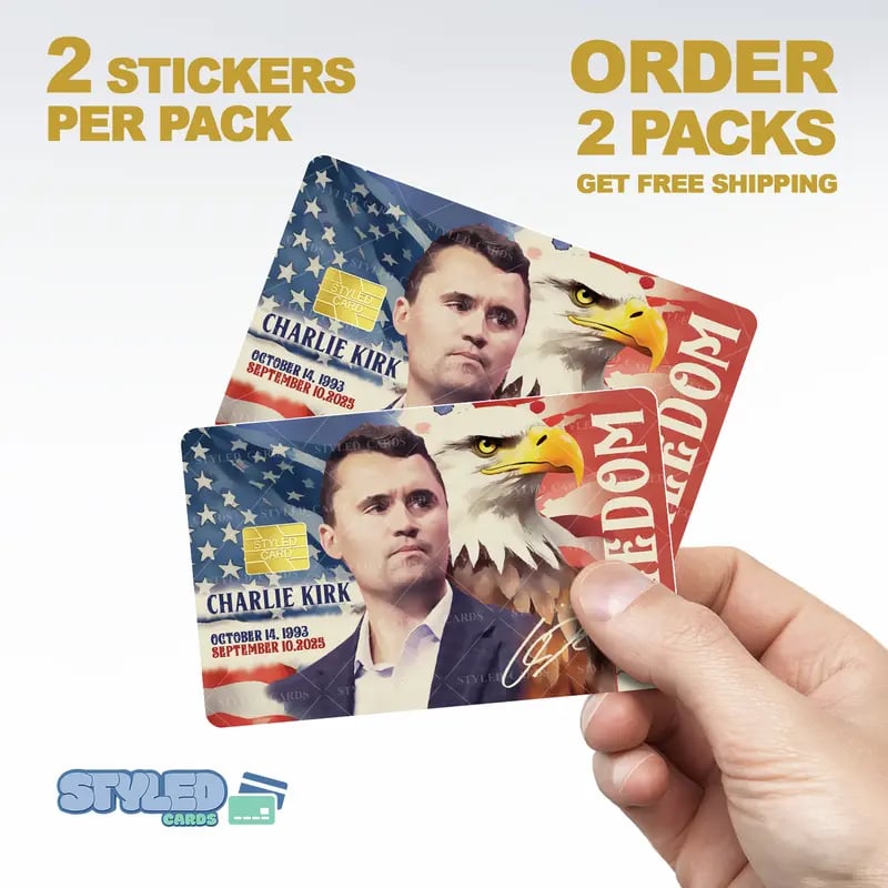 Charlie kirk debit card stickers