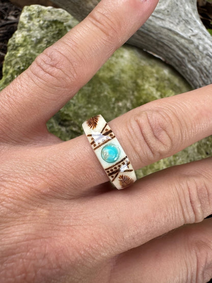🔥🔥LAST DAY 49% OFF💍Hand Carved Antler Ring 🌏Made From Natural Shed Antlers