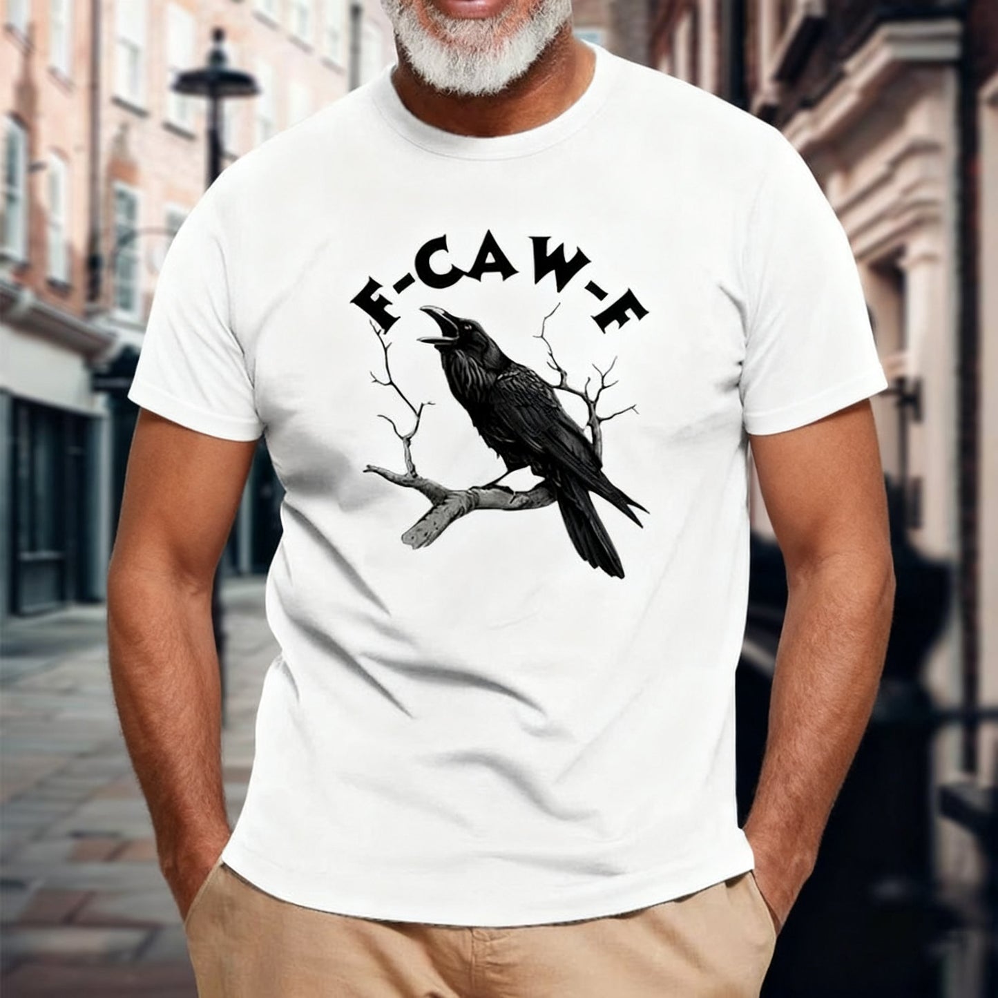 Humorous Crow Graphic T-Shirt – Say It With a Caw!
