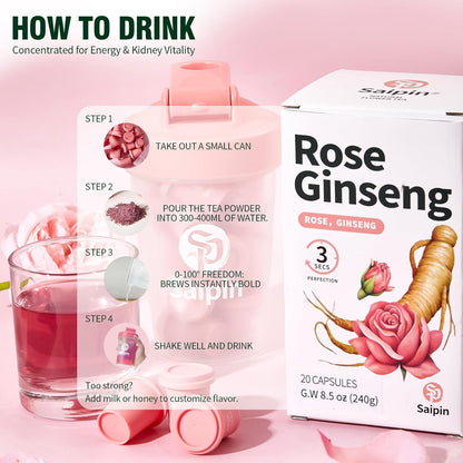 Ginseng Rose Tea – Instant Herbal Kidney Tea for Energy & Beauty