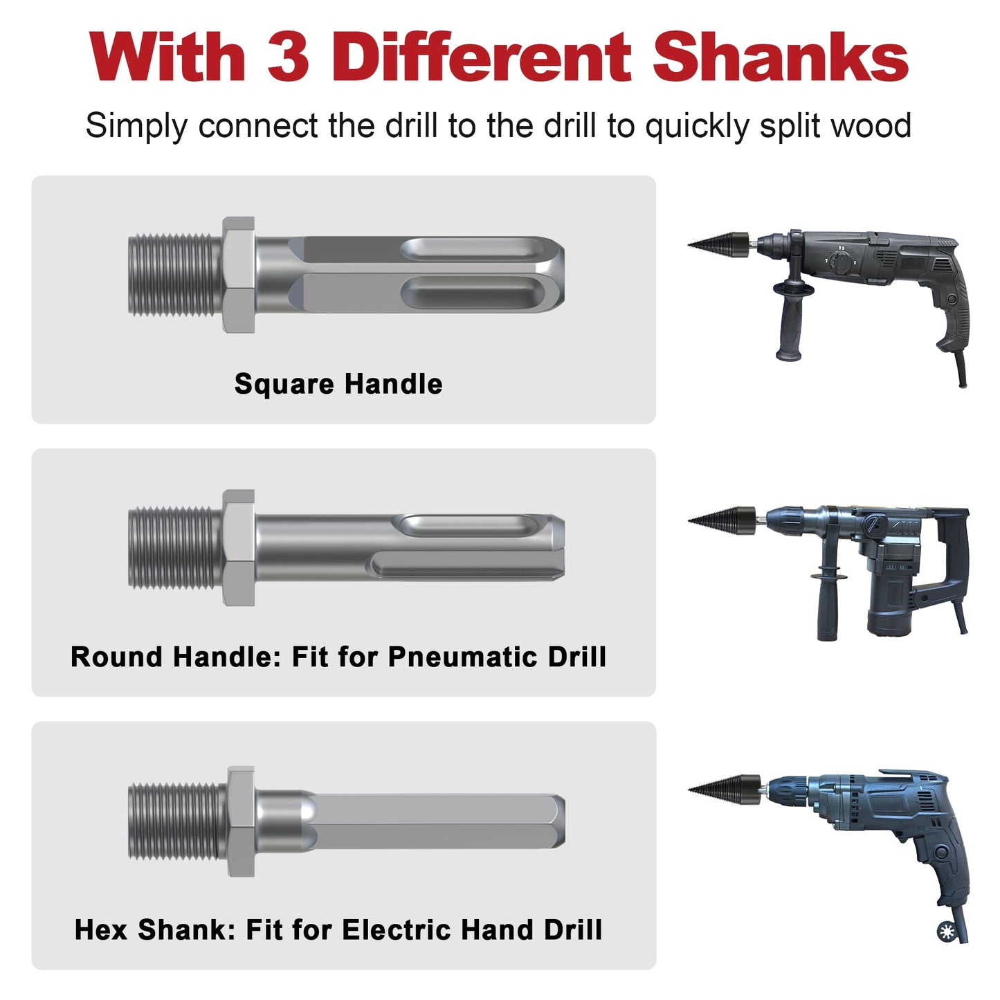 Heavy-Duty Wood Splitter Drill Bit Set