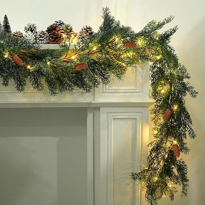 🎄2025 Christmas Artificial Cypress Leaf Vine Wreath🎅