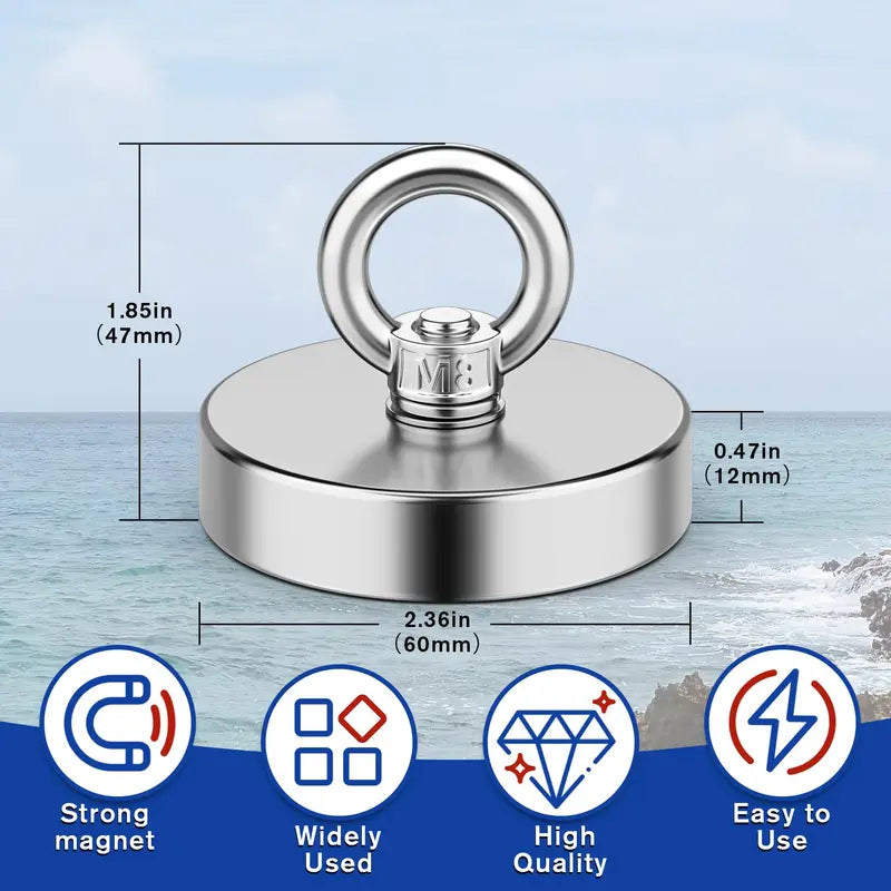 Fishing Magnet 350 LBS Pulling Force Heavy Duty Rare Earth Magnet