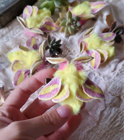 Handmade realistic Green Luna Moth hair clip accessory or brooch