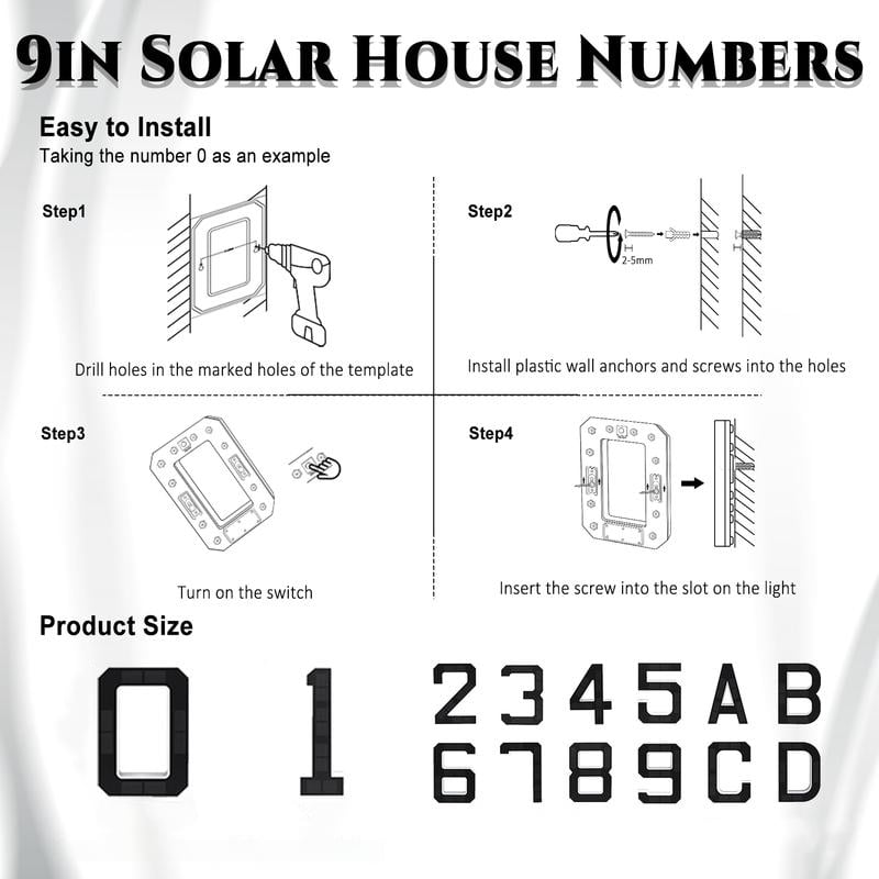 Solar LED House Numbers