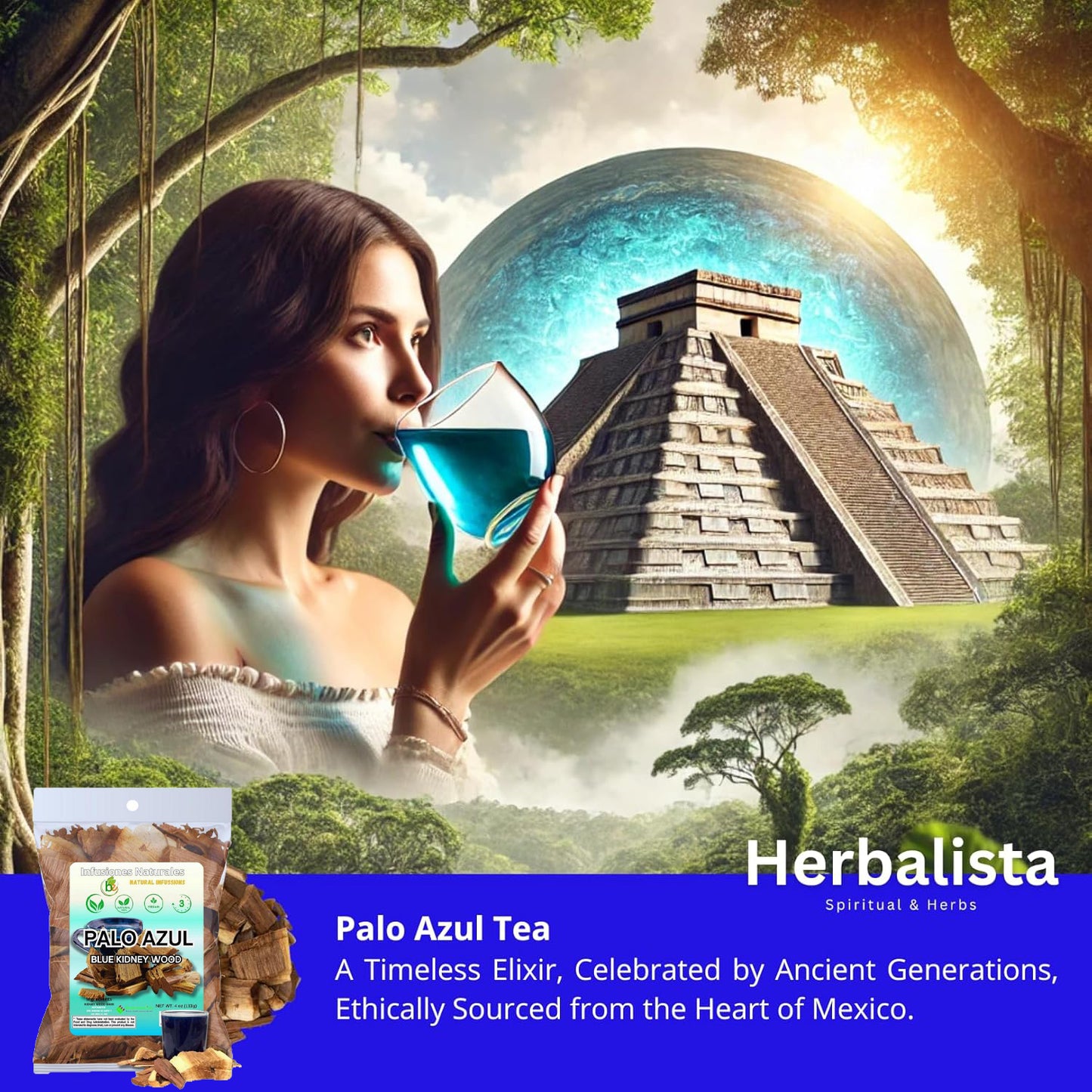 Palo Azul 4oz (141.g) Herbal Tea | Kidneywood (Blue Stick) Te Herbal | Makes 40+ Cups | Wildcrafted Kidney Wood Tea | All Natural Tea, non-GMO