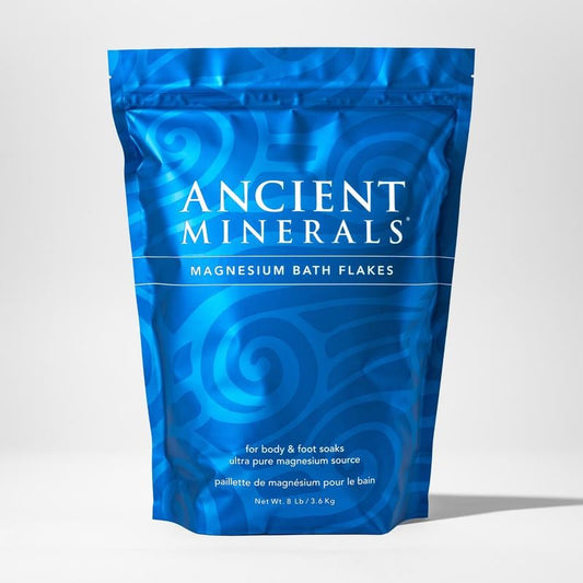 Ancient Minerals Magnesium Bath Flakes 🛁 | Relaxing Soak for Stress Relief ✨ | Pure Magnesium | 8 lbs (3.6 kg)