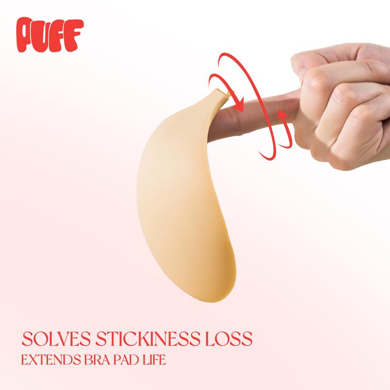 Puff #1 Push-up Sticky Bra – Waterproof & Sweat-proof, Portable, Reusable, Washable, Essential for Travel Women's Wear with Storage Board & Replaceable Adhesive Pads