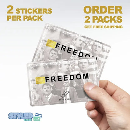 Charlie kirk debit card stickers