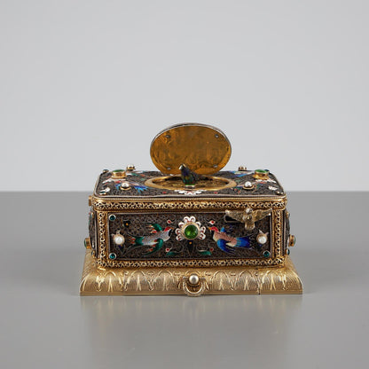 MUSIC BOX, Gilt Silver, Austria-Hungary, Late 19th Century【Free shipping】
