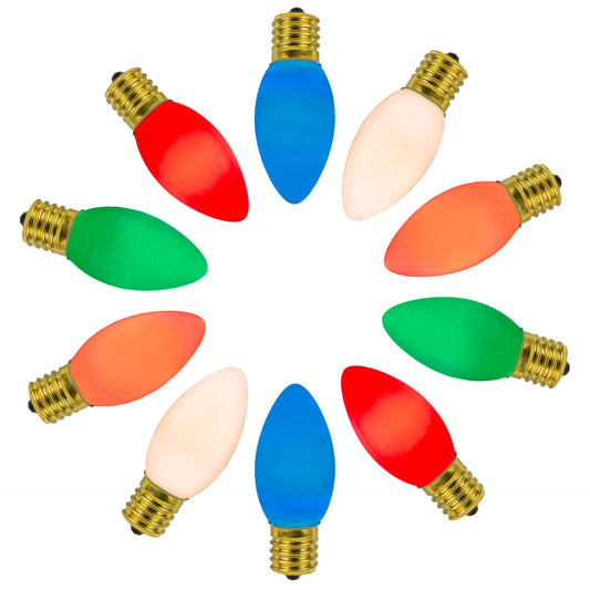 Novelty Lights Blue C9 LED RetroGlo Christmas Replacement Bulbs 25 Pack