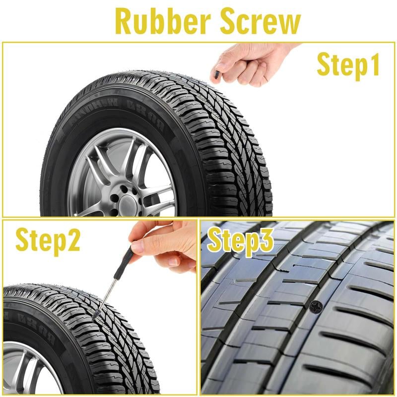 60PCS Tire Repair Rubber Nails Kit with 2 Sizes for Car/Motorcycle/Truck/Tractor🚗🏍️🚚🚜