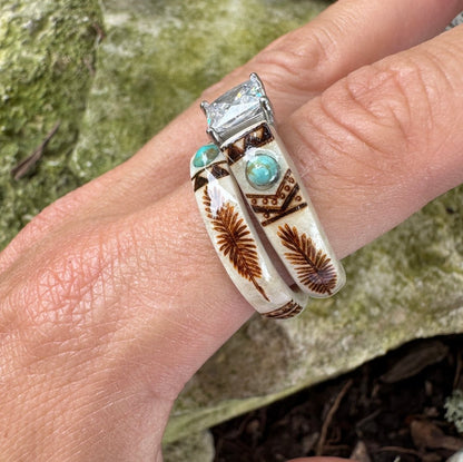 🔥🔥LAST DAY 49% OFF💍Hand Carved Antler Ring 🌏Made From Natural Shed Antlers
