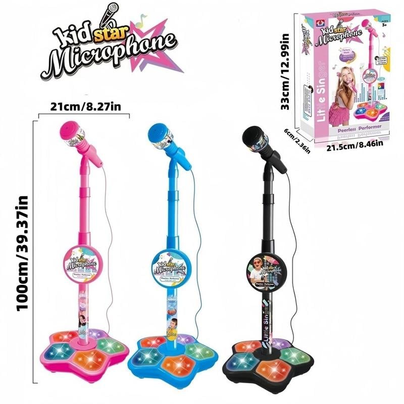 🎤🎁 Best Gift for Kids! Fun Karaoke Mic with Lights & Stand – Let Them Shine!✨👧
