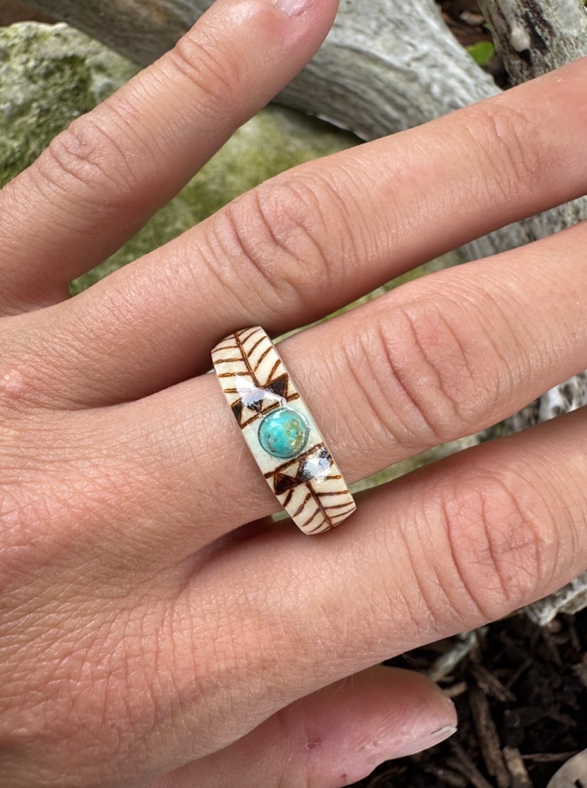 🔥🔥LAST DAY 49% OFF💍Hand Carved Antler Ring 🌏Made From Natural Shed Antlers