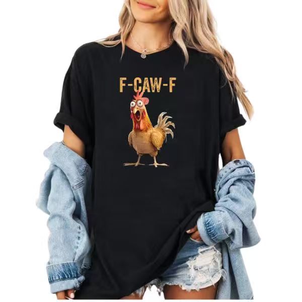 F-CAW-F Angry Rooster Chicken Shirt- Unisex Fall Graphic Tee