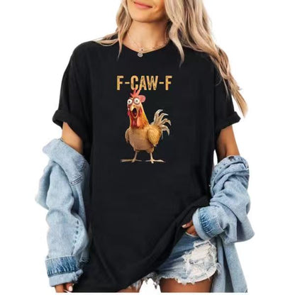 F-CAW-F Angry Rooster Chicken Shirt- Unisex Fall Graphic Tee