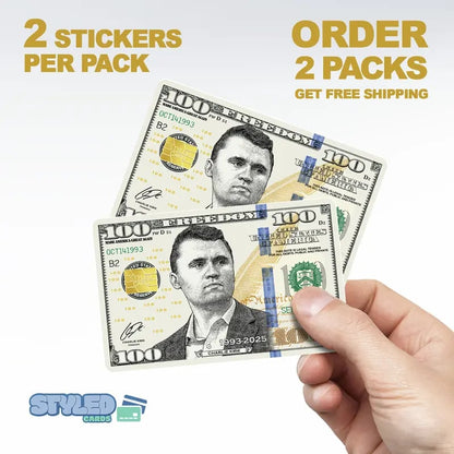Charlie kirk debit card stickers