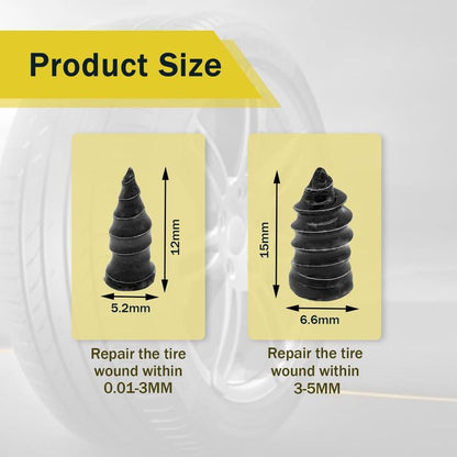 60PCS Tire Repair Rubber Nails Kit with 2 Sizes for Car/Motorcycle/Truck/Tractor🚗🏍️🚚🚜