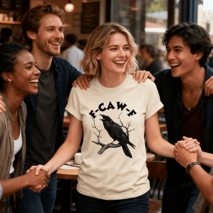 Humorous Crow Graphic T-Shirt – Say It With a Caw!