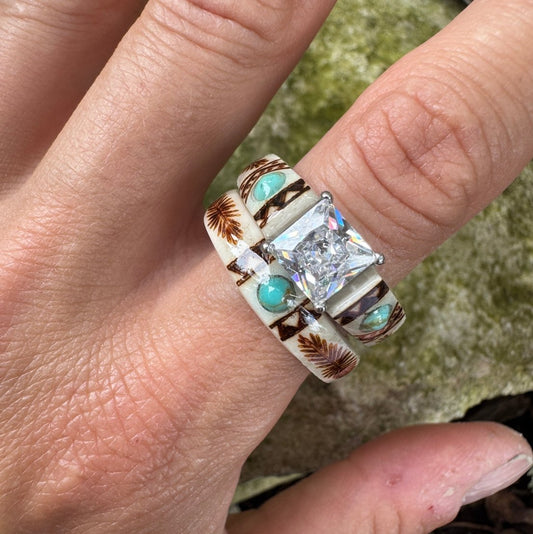 🔥🔥LAST DAY 49% OFF💍Hand Carved Antler Ring 🌏Made From Natural Shed Antlers