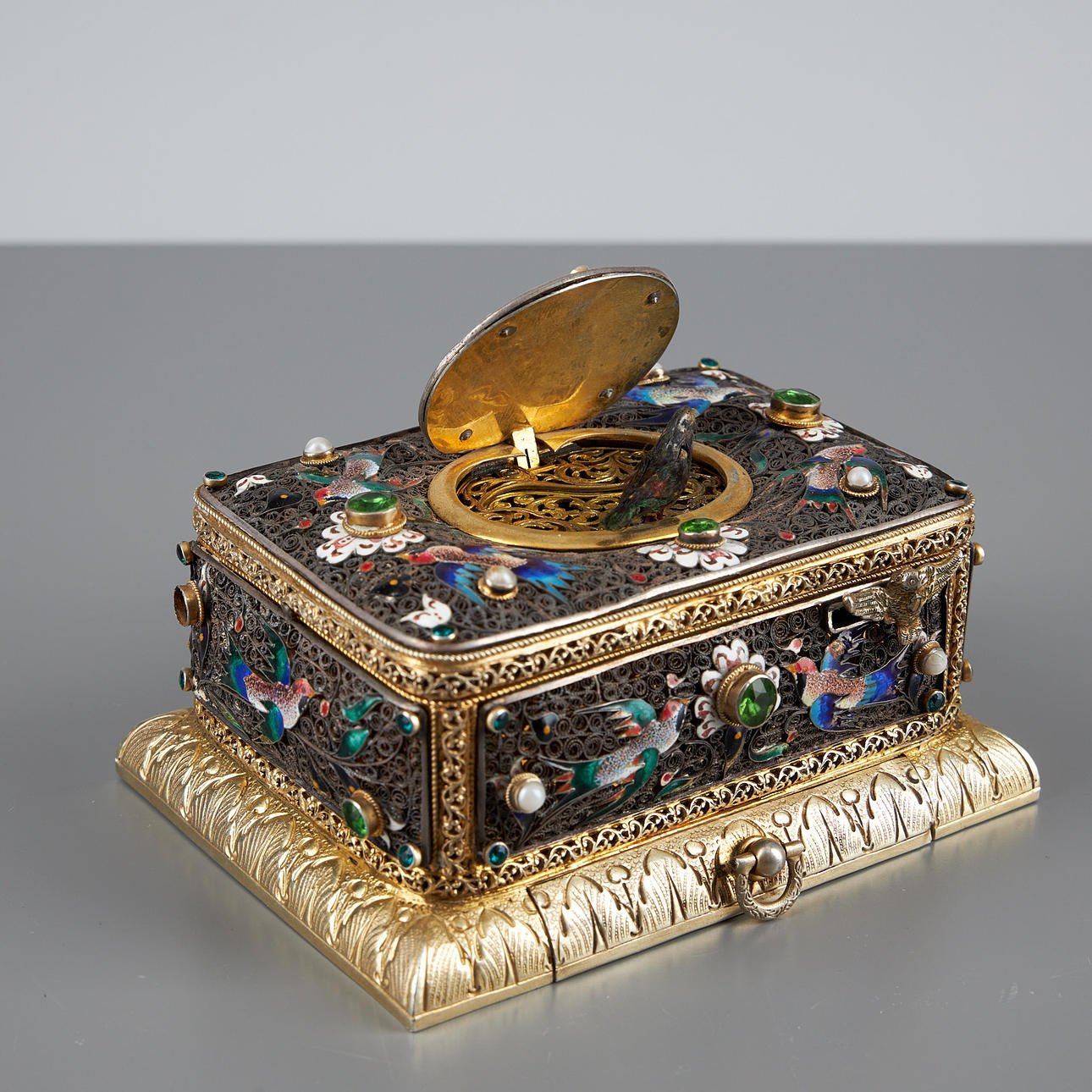 MUSIC BOX, Gilt Silver, Austria-Hungary, Late 19th Century【Free shipping】