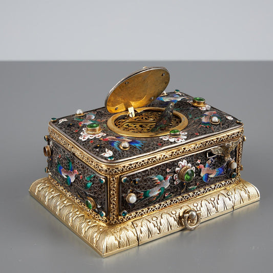 MUSIC BOX, Gilt Silver, Austria-Hungary, Late 19th Century【Free shipping】