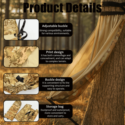 Camouflage Hammock Chair - Portable Hunting Swing for Outdoor Camping. Hiking & Backpacking